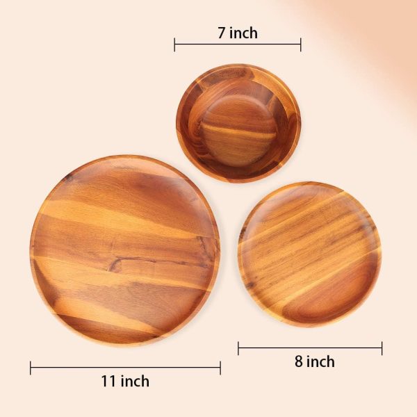 61A6oztYU0L._AC_SL1001_ Acacia Wood Dinnerware Set for 4 - 12pcs