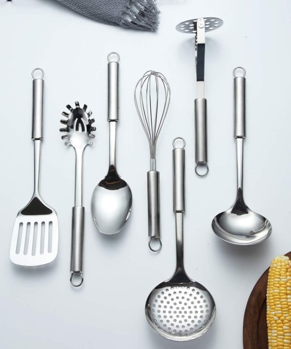Stainless Steel Cooking Utensil Set with Stand