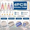 71-Vpa4bOUL._AC_SL1500_ Stainless Steel Kitchen Tongs, 4-Pack