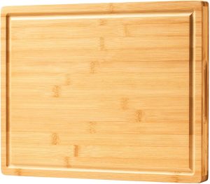 Bamboo Cutting Board with Juice Groove, 17x12.5