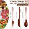 Wooden Utensil Set, 12 Pcs Reusable Cutlery