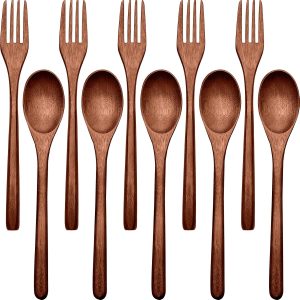 Wooden Spoon and Fork Set, 10-Piece