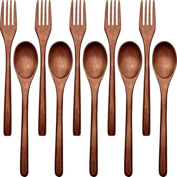 81auzkLkLEL._AC_SL1500_ Wooden Spoon and Fork Set, 10-Piece