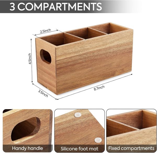 81q5obDcApL._AC_SL1500_ Acacia Wooden Utensil Caddy, 3 Compartments