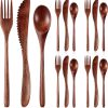 Wooden Utensil Set, 12 Pcs Reusable Cutlery